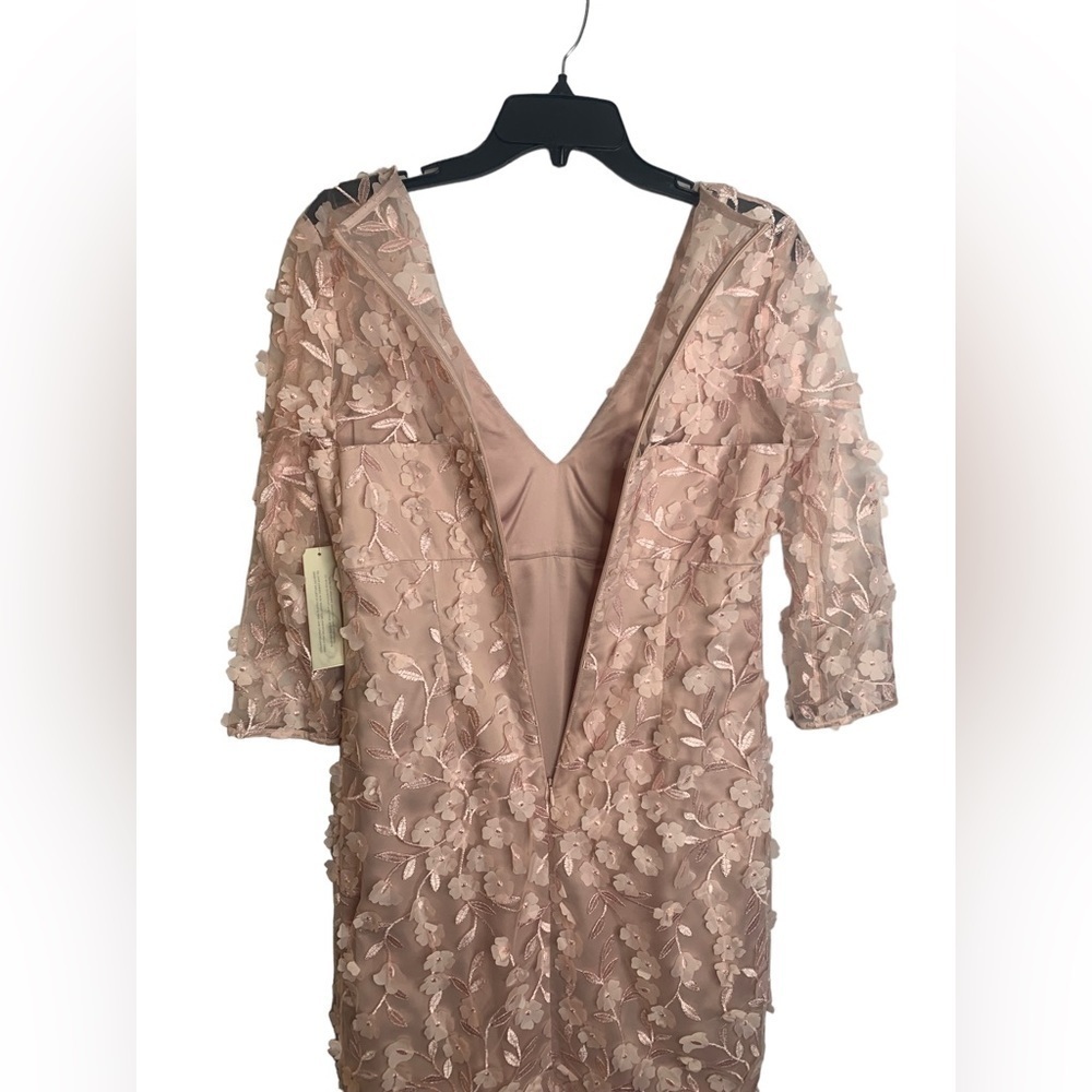 NWT Eliza J Blush Pink 3D Embroidered Applique Flowers Dress Size 6 - Picture 6 of 11